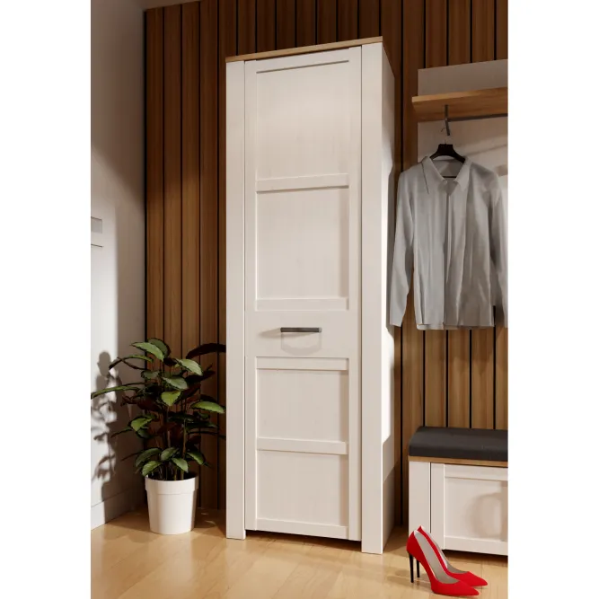 Szafa 1-drzwiowa CHISBURY ubraniowa CHISBURY - dąb riviera, modrzew jasny sibu - BHLS711-M482