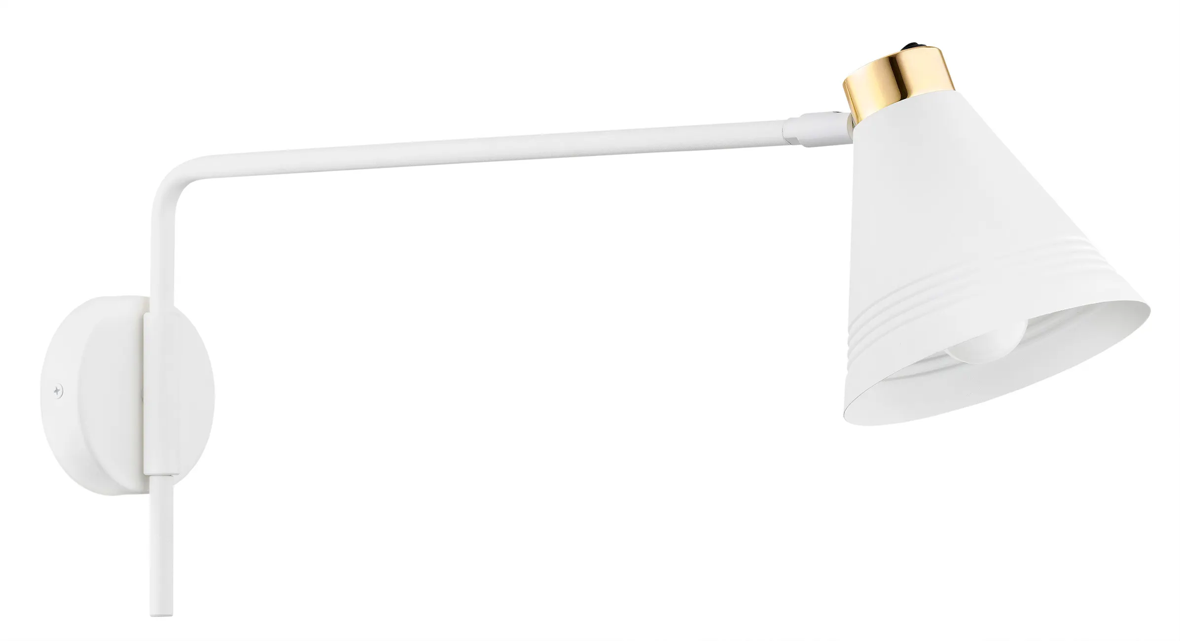 Kinkiet AVALONE metalowy na długim wysięgniku biały mosiądz 57cm - 8007