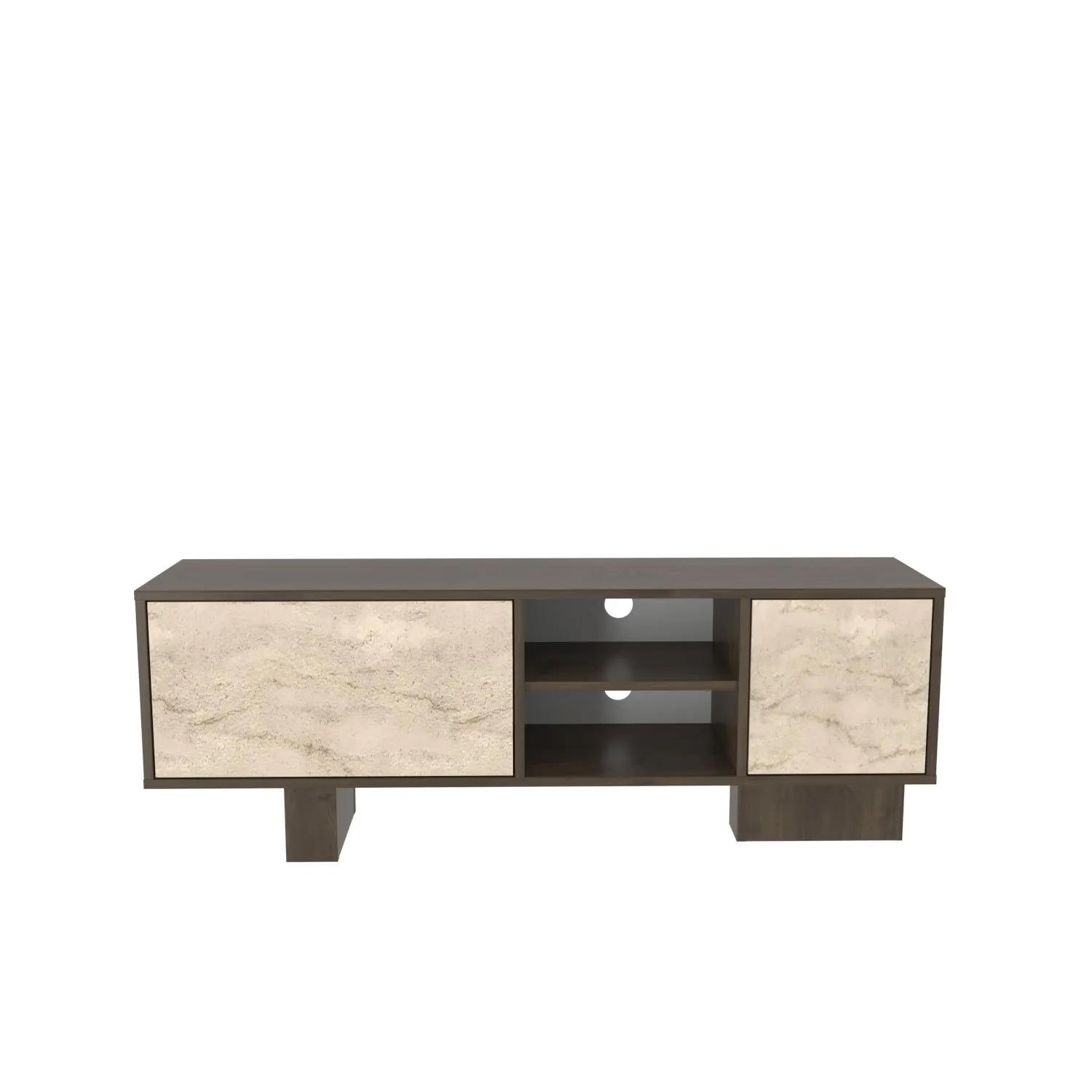 Szafka RTV 2-drzwiowa MONACO 150 cm trawertynowy orzech