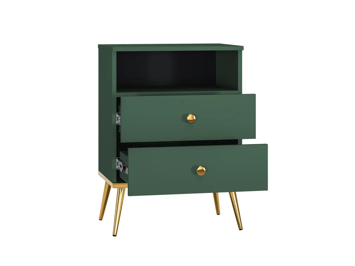 Szafka nocna z 2 szufladami FOREST 10 labrador, złoty - 1FORE10-001