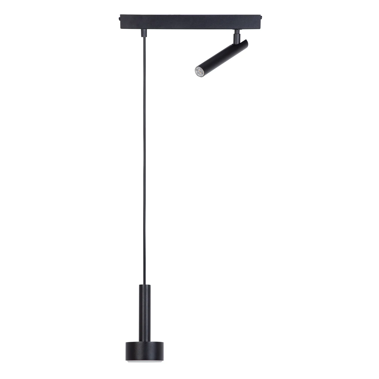 Lampa wisząca stalowa STAMP 1 + 1 plafon czarny Lampa