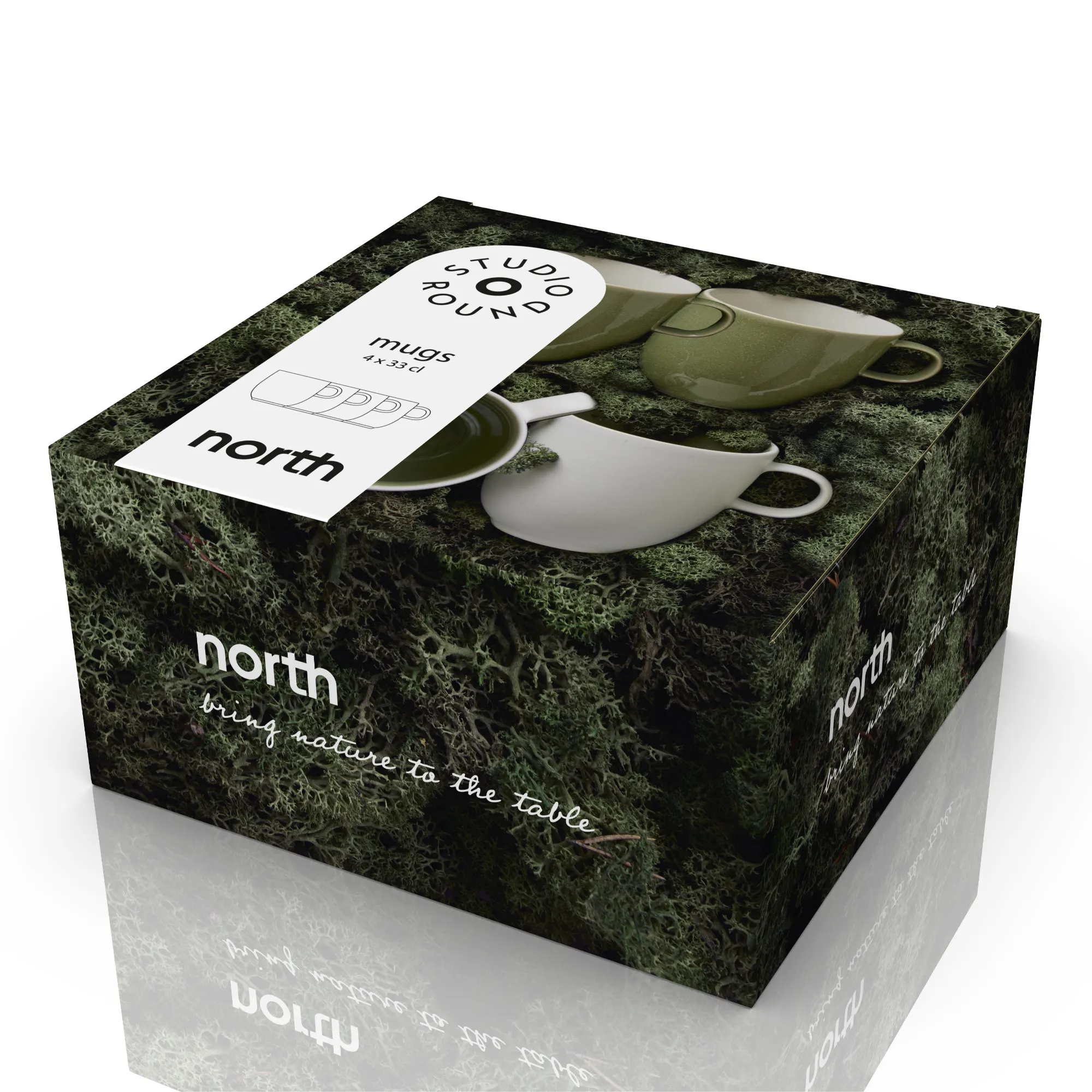 image mugs, zestaw kubków, cztery kubki, kubek ceramiczny, motyw natury