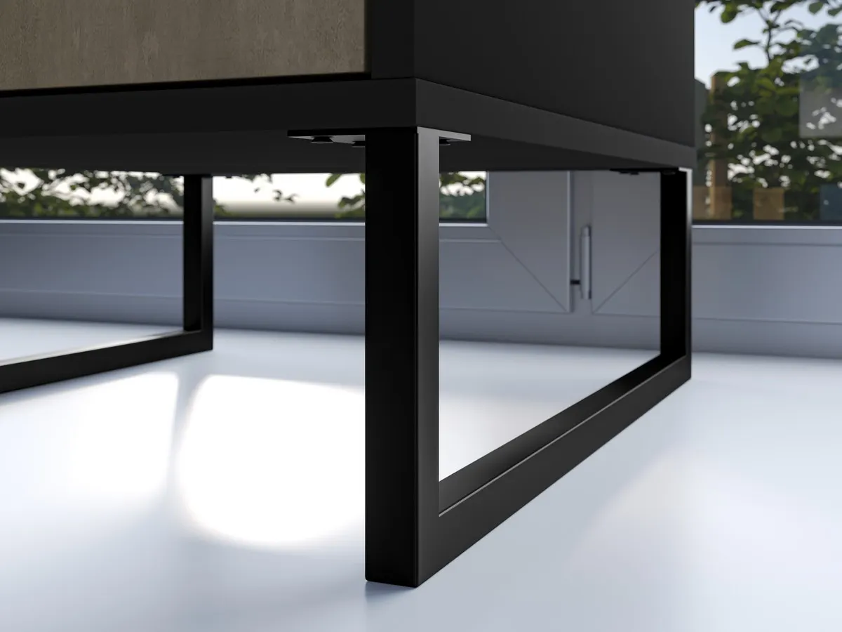 Biurko z szafką i szufladą Colt 07 dąb craft złoty, czarny, stal premium - 1COLT07-001