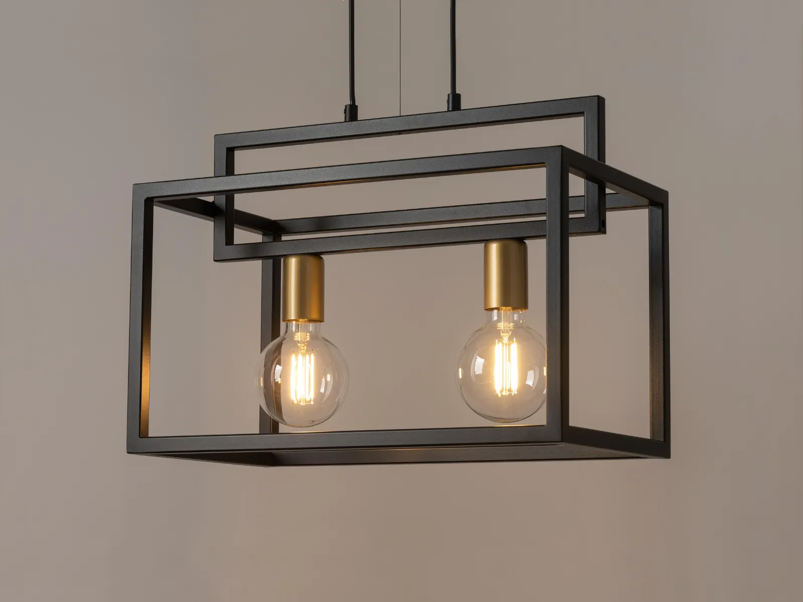 Lampa wisząca VIGO 2 czarno-złota - SI_32439