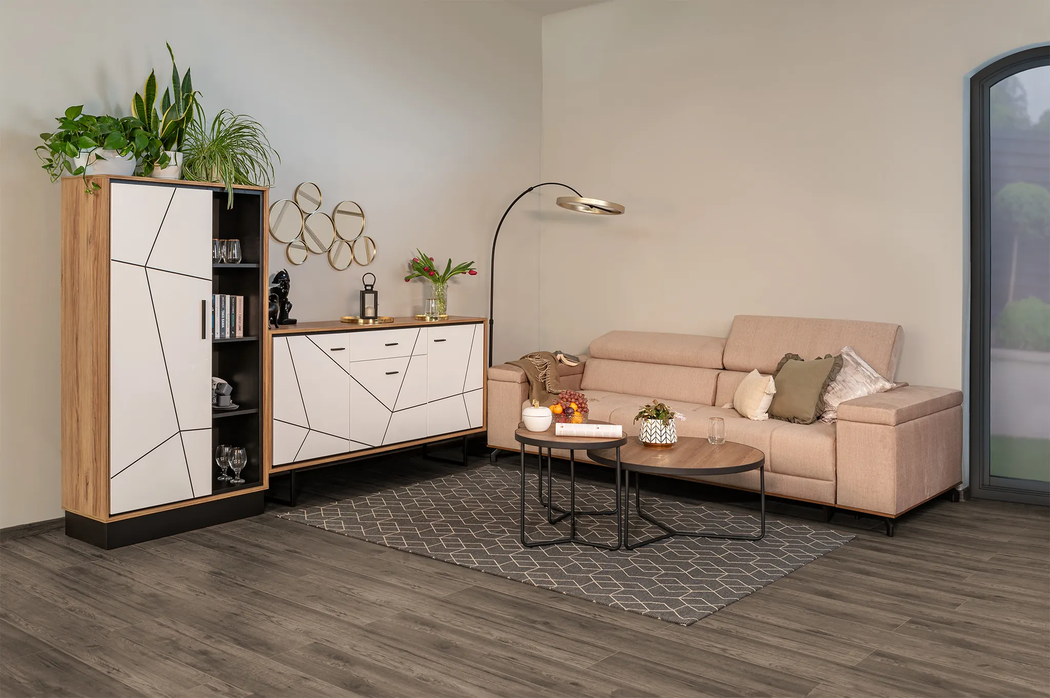 Ława DEMETER II zestaw 3 ław, orzech/czarny Signal - DEMETERORC