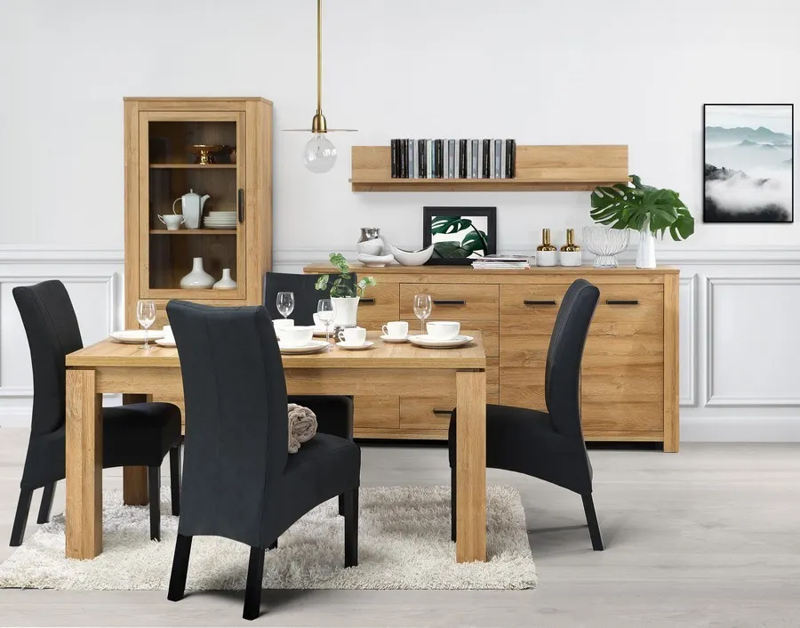 Komoda 3-drzwiowa z szufladami HAVANNA dąb postarzany - HVNK341-D67