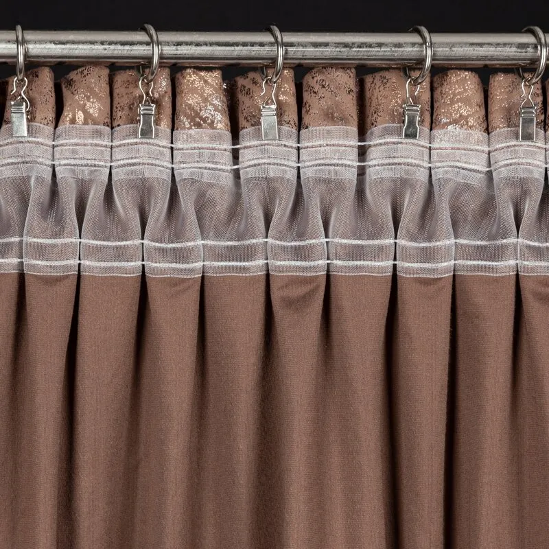 ZASŁONA GOTOWA TULIA NA TAŚMIE 135 X 270 CM BRĄZOWY - EU_431700