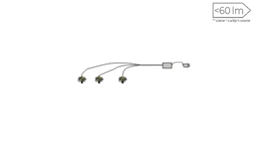 Oświetlenie do mebli Forte, 3-punktowe z wtyczką - zimne białe światło - IZ13-916