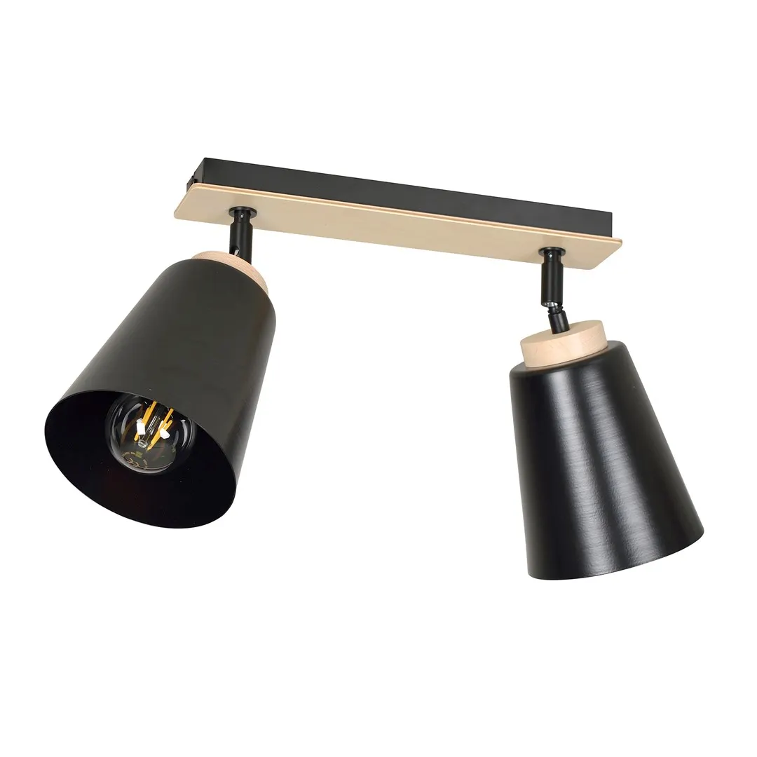 Lampa sufitowa ATLAS 2 czarny naturalny