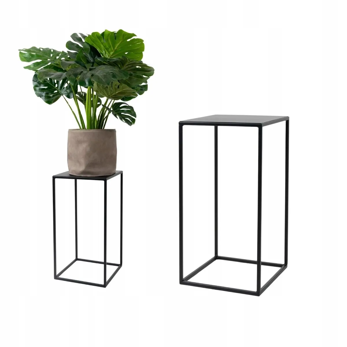 Kwietnik stojący metal drewno BREST S czarny Roślina, Roślina doniczkowa, plantator, Ceramika, Wazon