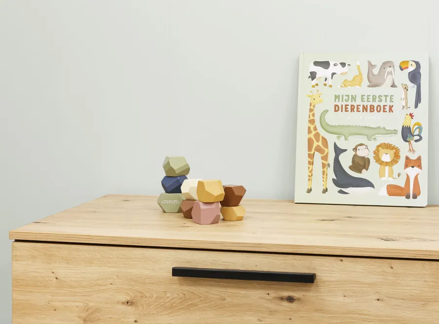 Komoda z szufladami XENA 90x90x50 efekt dębu/czarna - BAN_XEN-2