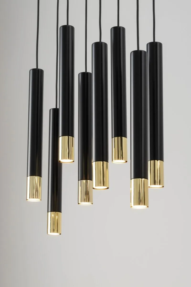 Lampa wisząca SOPEL GRAND 8 czarno-złota - SI_33398