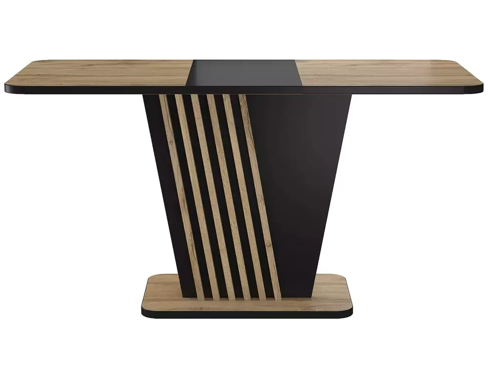 Stół rozkładany NEVIO z lamelami dąb artisan/czarny 125(170)X75 - NEVIODACZ125