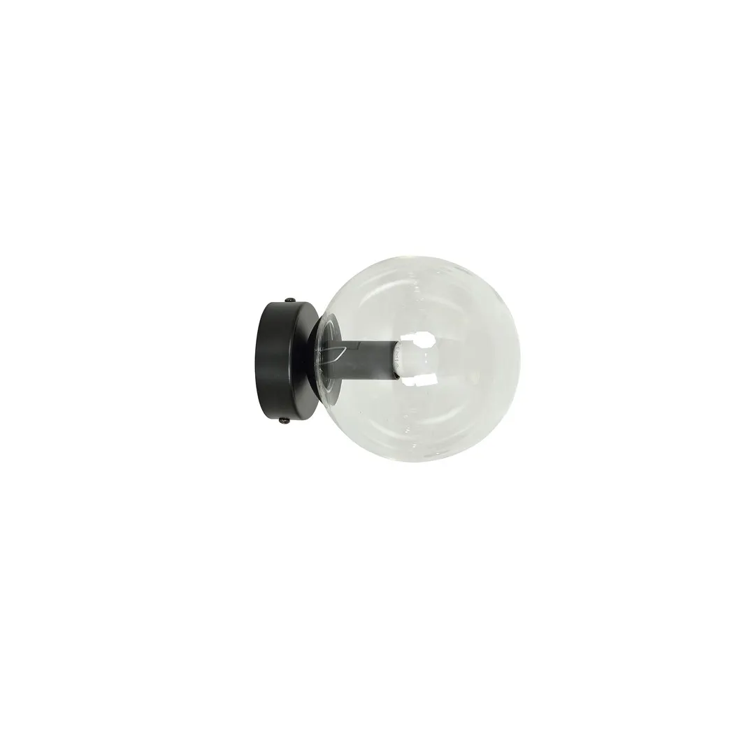 Kinkiet ROSSI K1 czarny transparentny