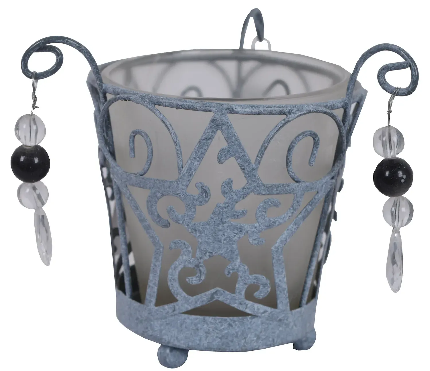 ŚWIECZNIK metalowy z gwiazdką 20300 szary