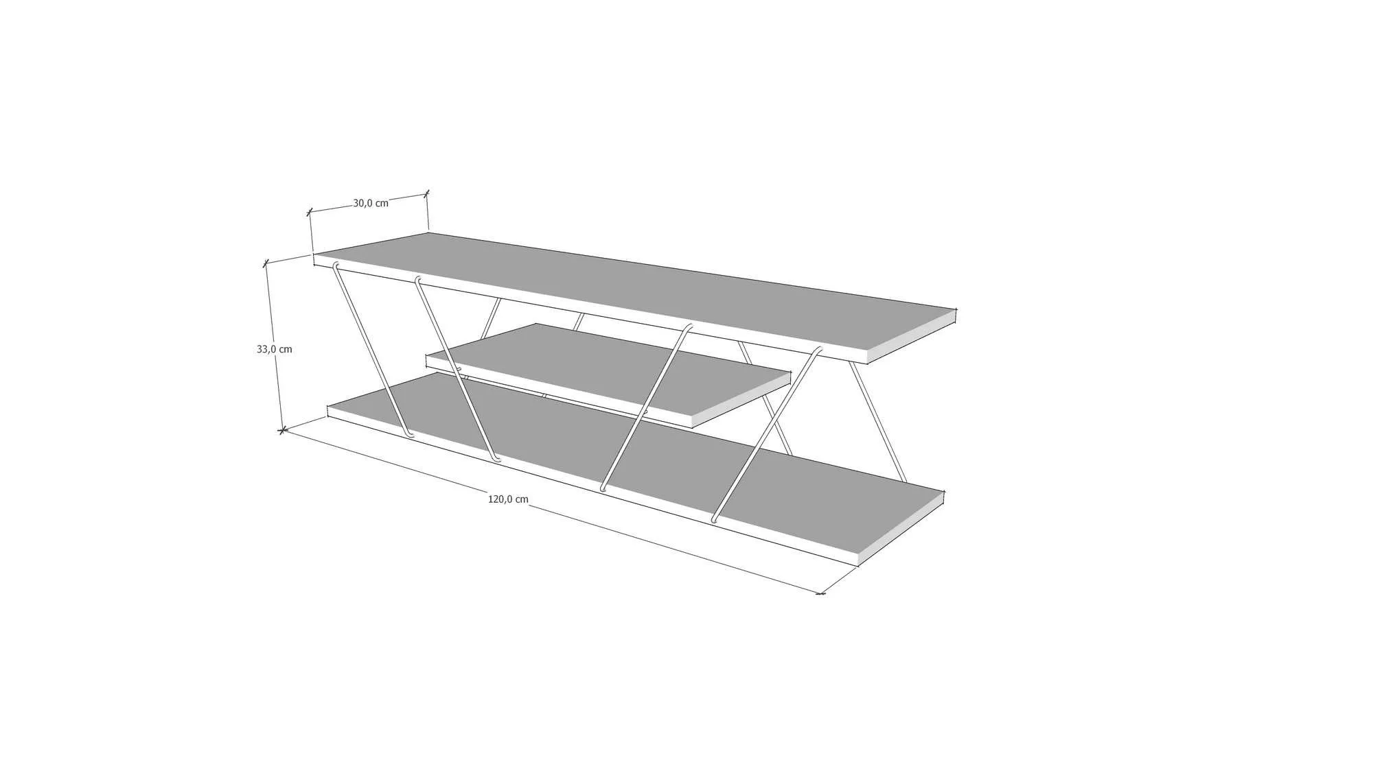 Stolik RTV z półką CANAZ V2 120 cm antracyt czarny — zdjęcie 2