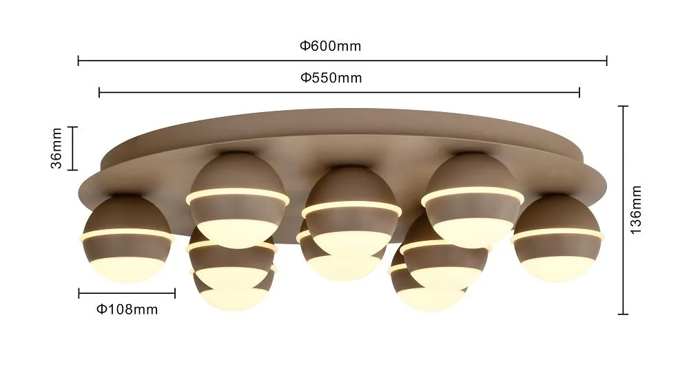 Plafon okrągły BIARRITZ 10 LED kaszmirowy - 9047-1013