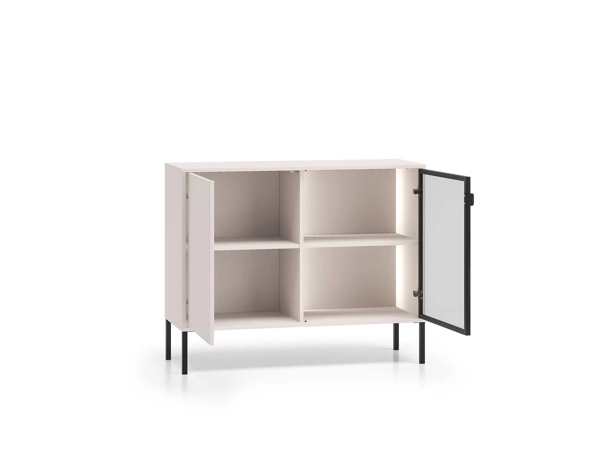 Komoda 2-drzwiowa BARNEE 03 oświetlenie LED cashmere — zdjęcie 3