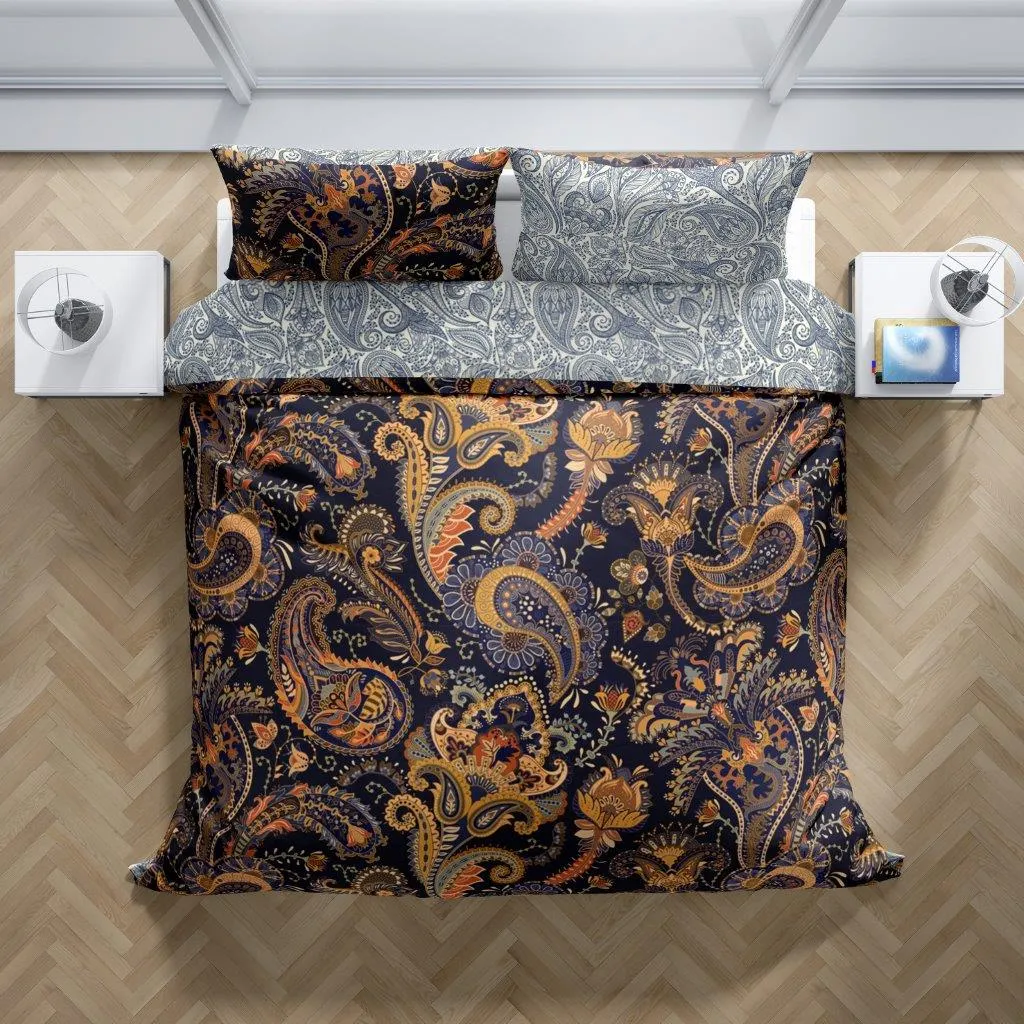 Pościel komplet NOBILE 001 160x200+2x70x80 satyna bawełaniana fotoprint wielokolorowy - FARO_31200