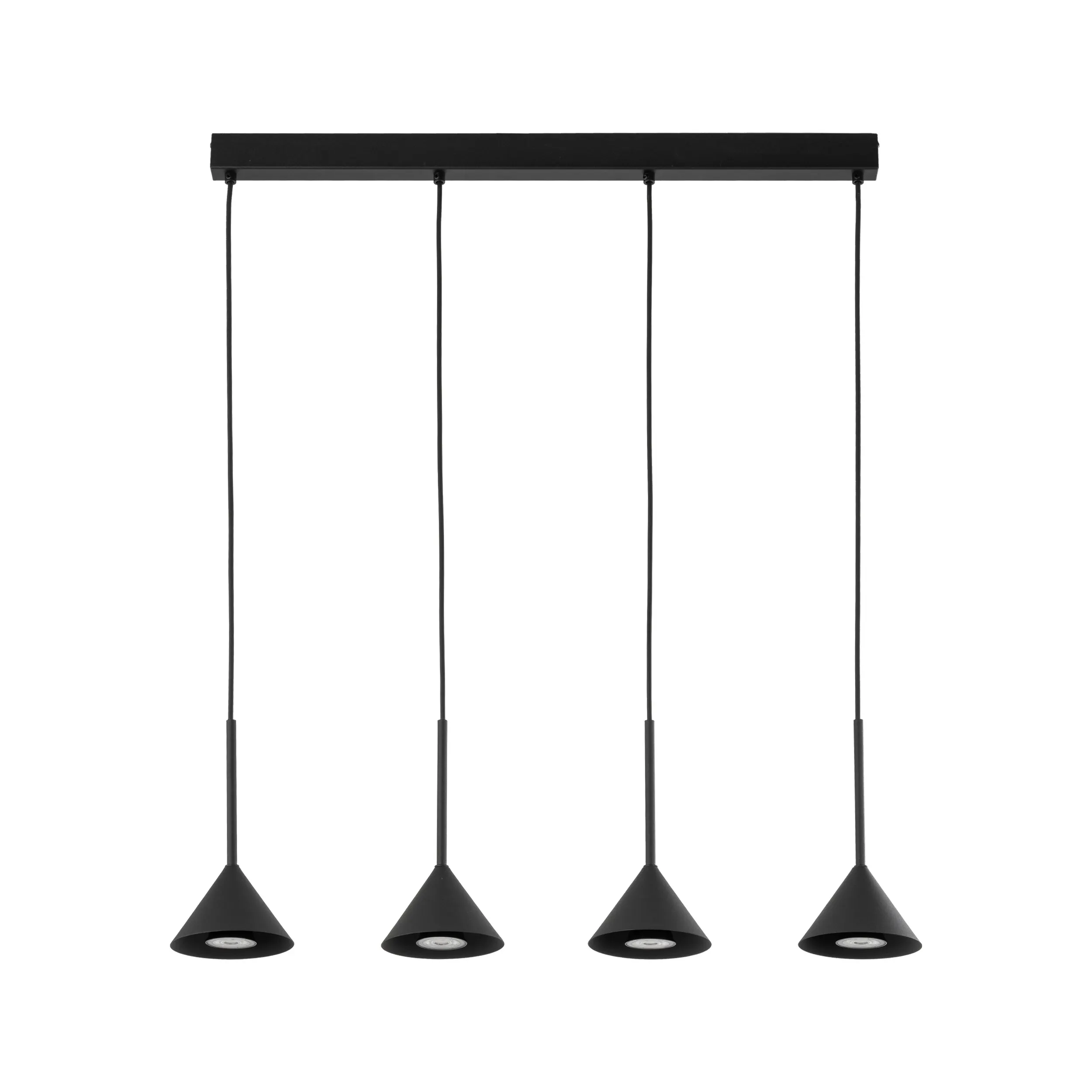 Lampa wisząca CONO czarna na metalowej listwie 90x75x12cm - TK_10305