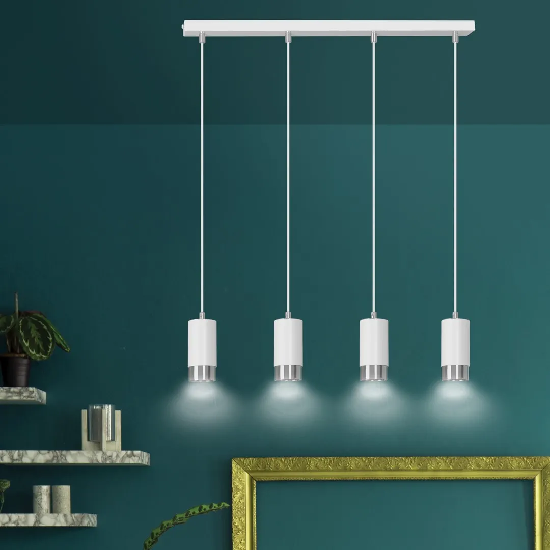 Lampa wisząca FUMIKO Biały/Chrom 814/4 - 814/4