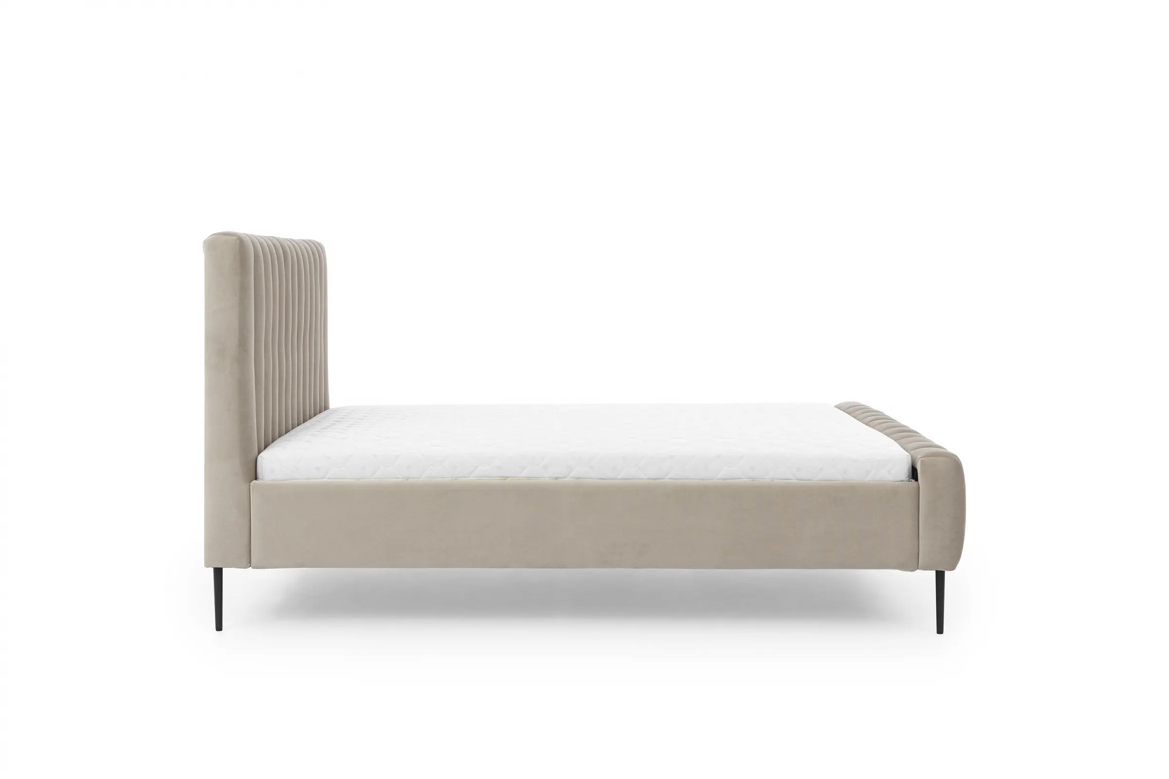 Łóżko Nicole / 120x200 / Velluto 2 / czarne nogi - beżowy - B_158581