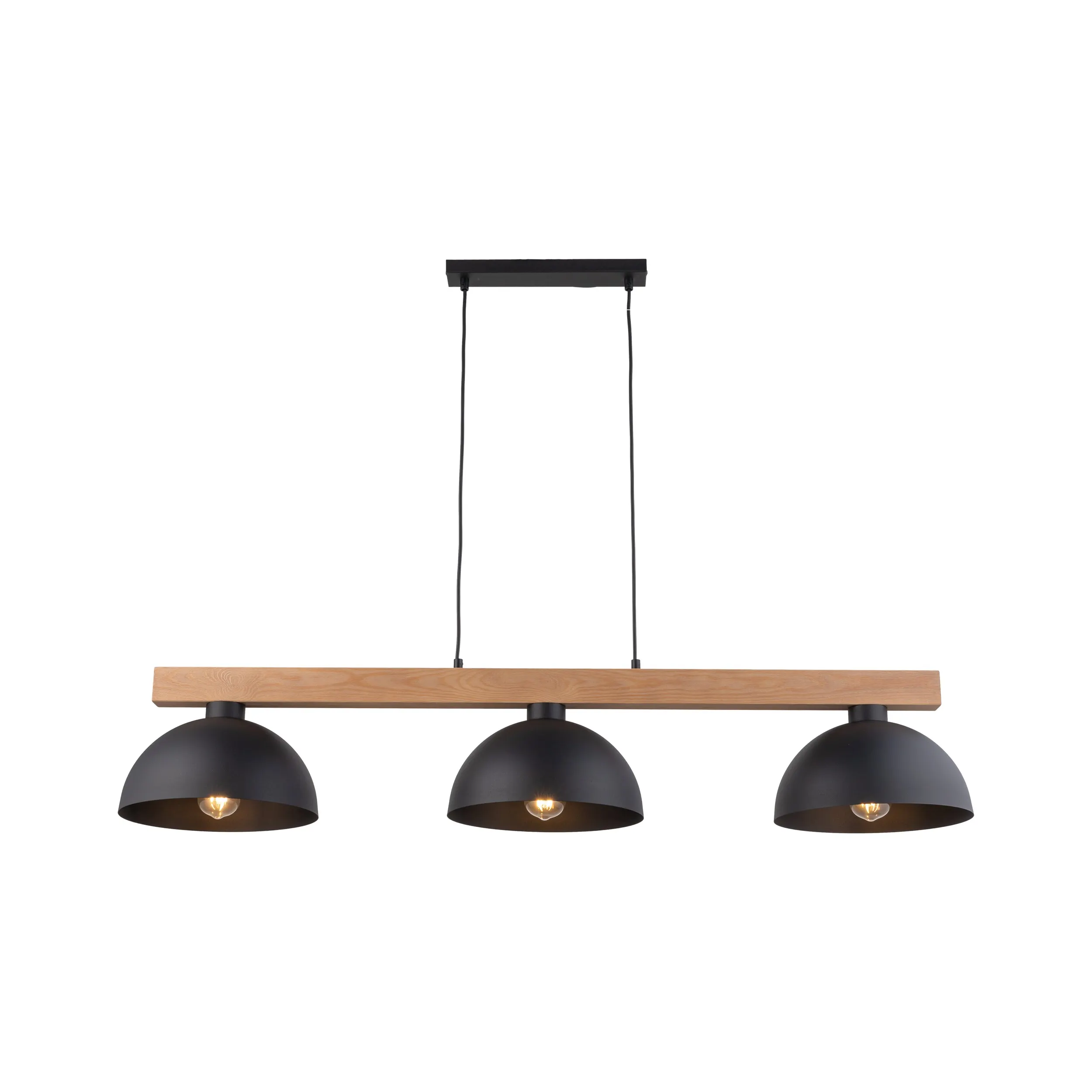 Lampa wisząca OSLO czarna na drewnianej listwie 118x115x27cm - TK_4710