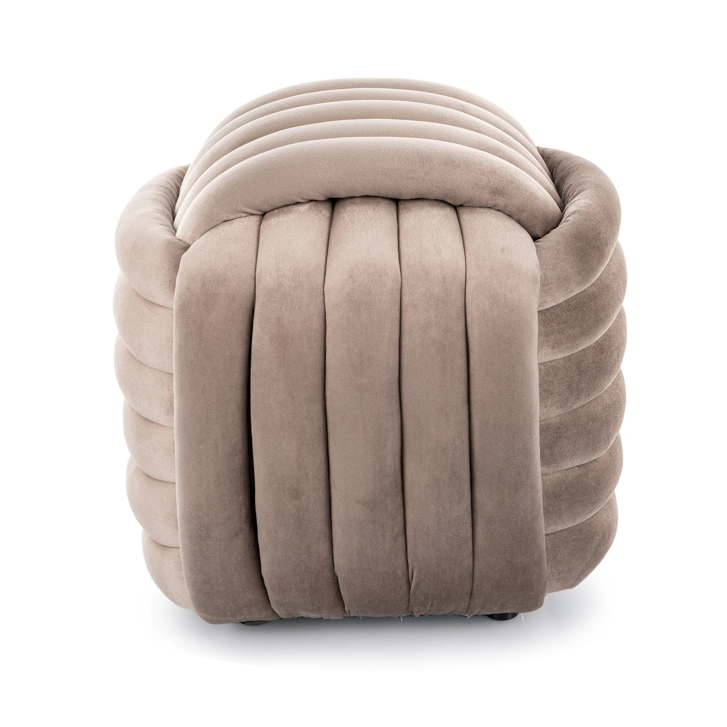 Puf BRUNI VELVET 42x45x45 ciemnobeżowy - BRUNIVCB