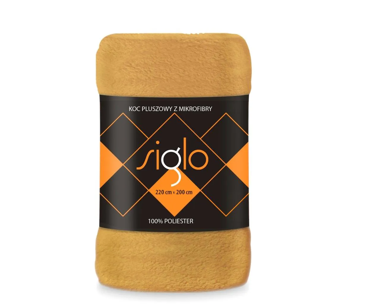 Koc pluszowy z mikrofibry SIGLO 220x200 żółty