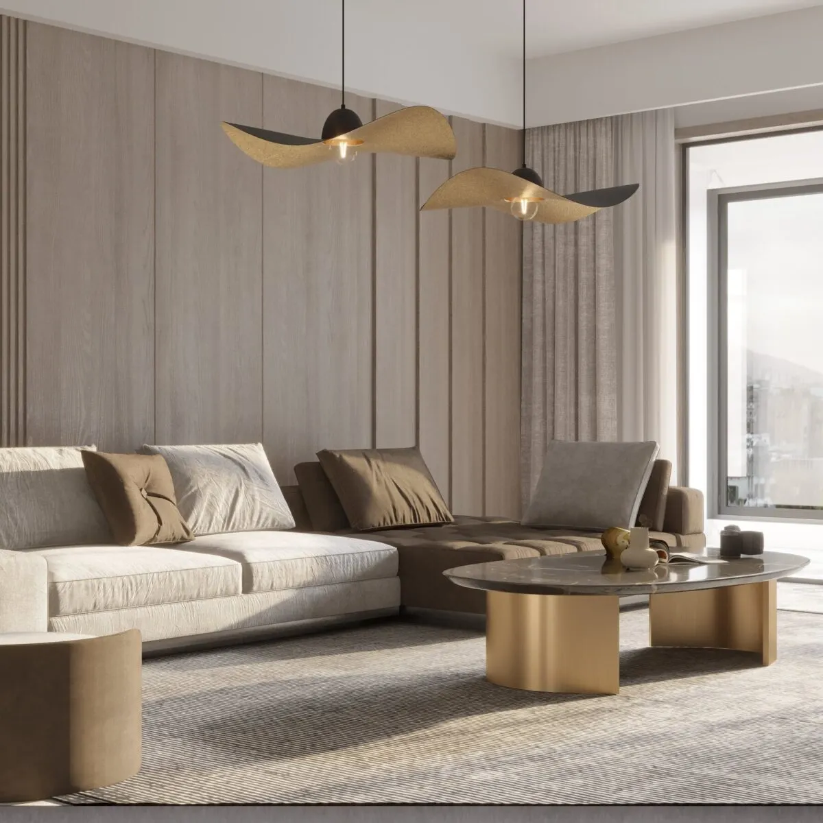 Lampa wisząca KAPELLO L czarno-złota - SI_32340