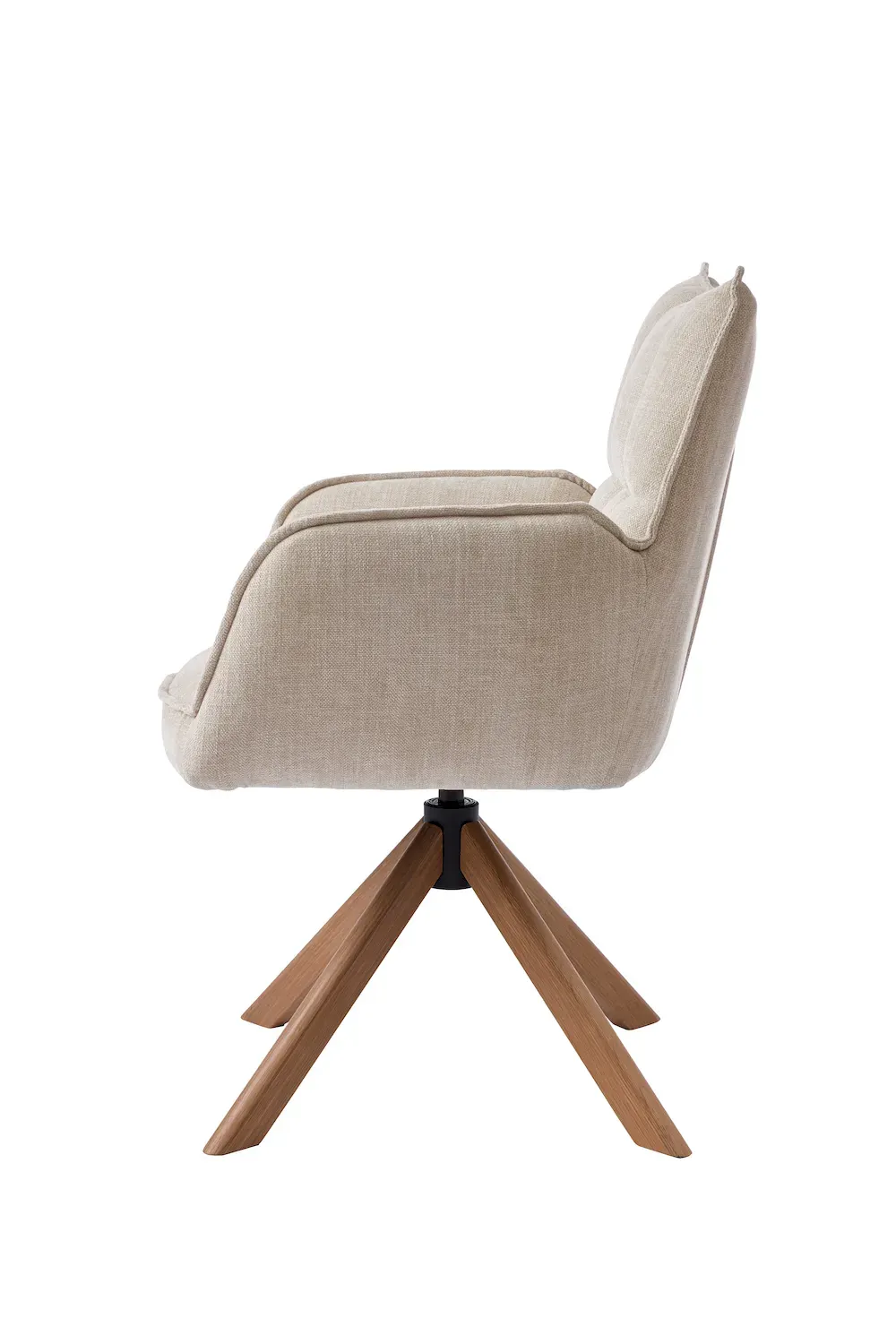 Krzesło obrotowe MARILLA na drewnianych nogach beżowe - UN_53240004