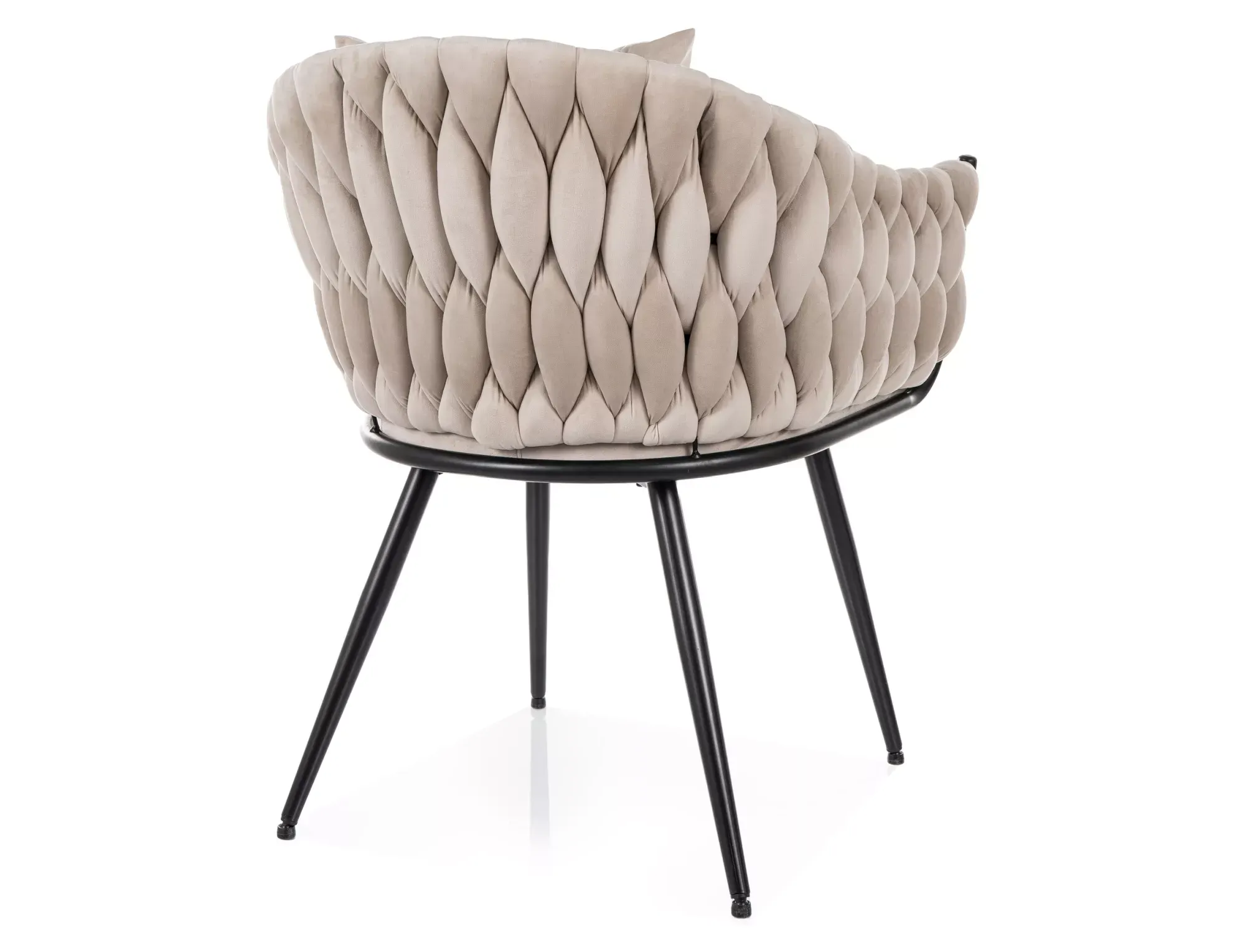 Krzesło tapicerowane NUVO VELVET aksamitne jasnobeżowe/czarne nogi - NUVOVCJBE