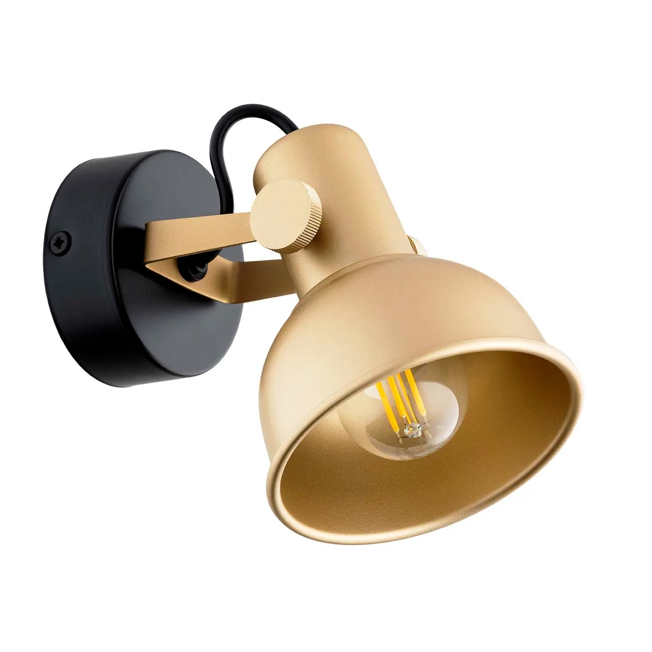 Kinkiet plafon LENORA metalowy czarno-złoty matowy regulowany - 8248