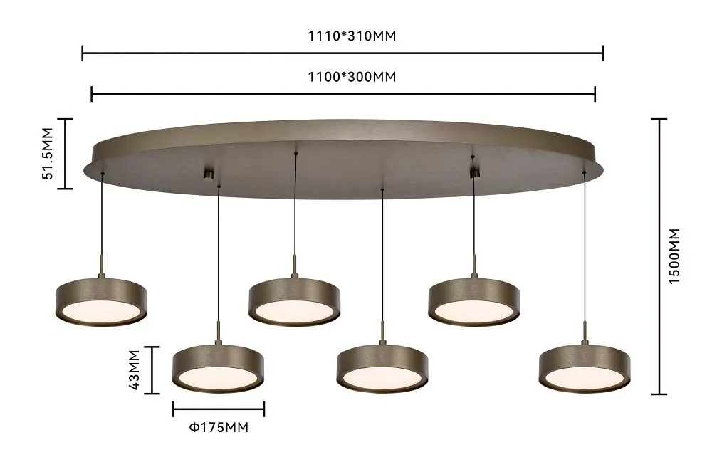 image lampa wisząca, zestaw lamp, metaliczny brąz, okrągłe oprawy, 3D design