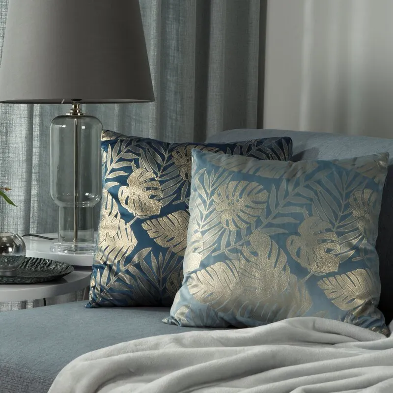 POSZEWKA VELVET 45 X 45 CM NIEBIESKI - EU_439861