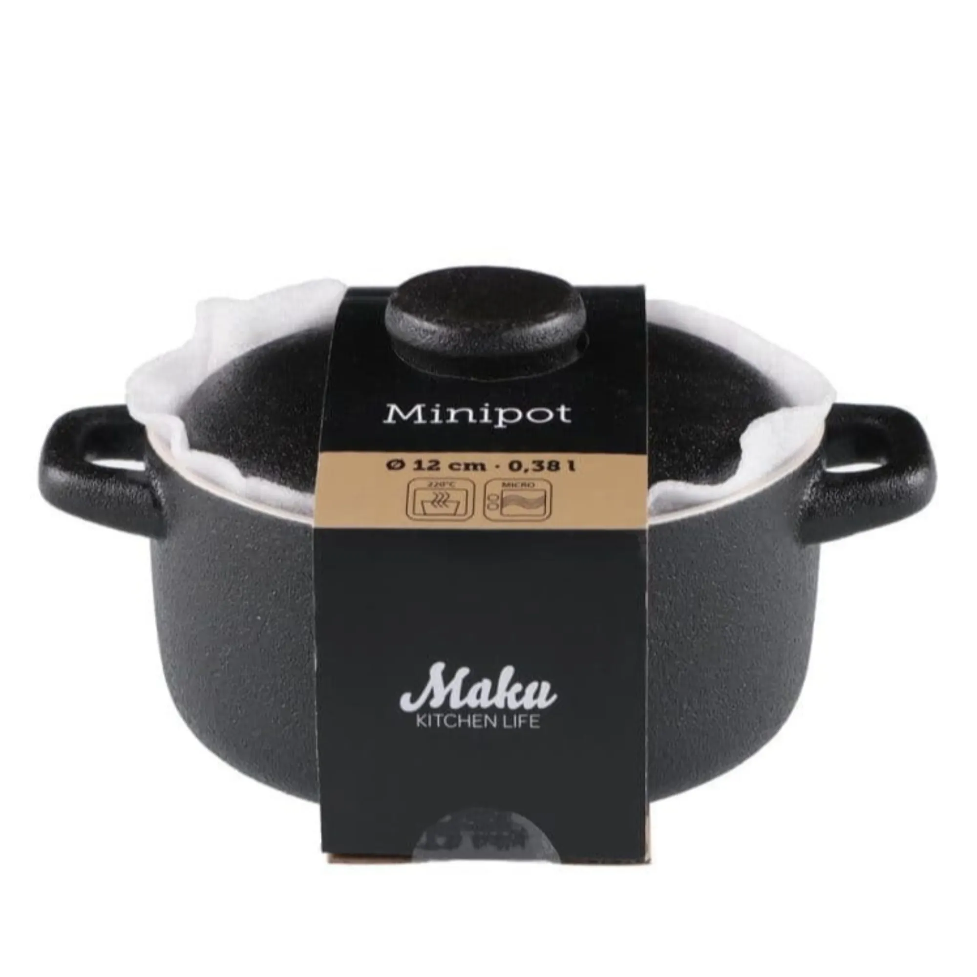 garnek, mini, czarny, ceramiczny, pokrywa