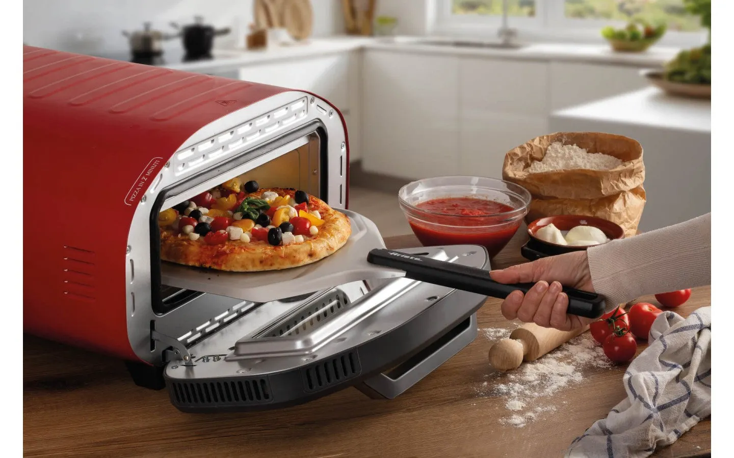 pizza, pizza oven, red oven, kitchen appliance, baking