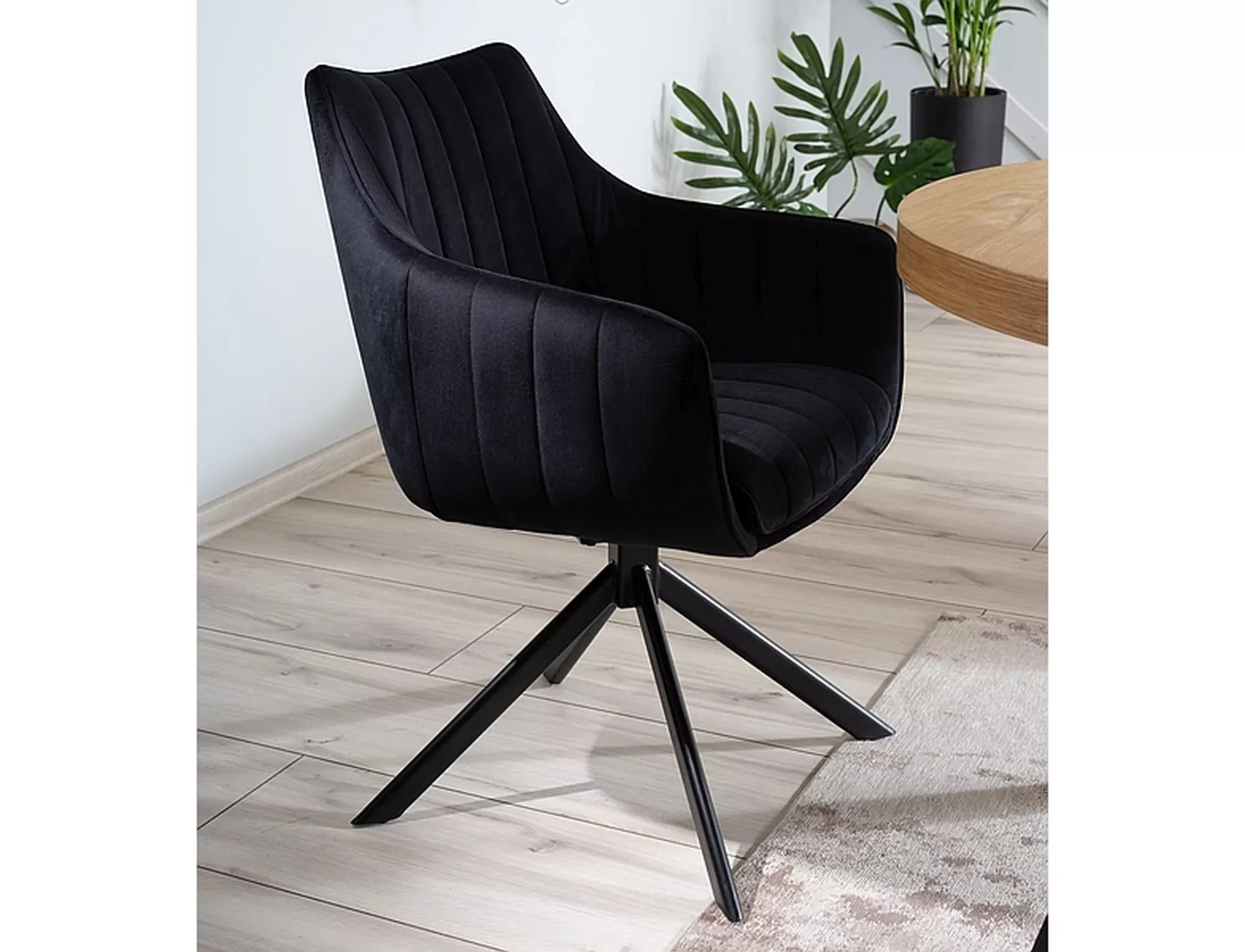 Krzesło obrotowe 180° AZALIA VELVET Bluvel 19 czarny czarny stelaż - AZALIAVCC