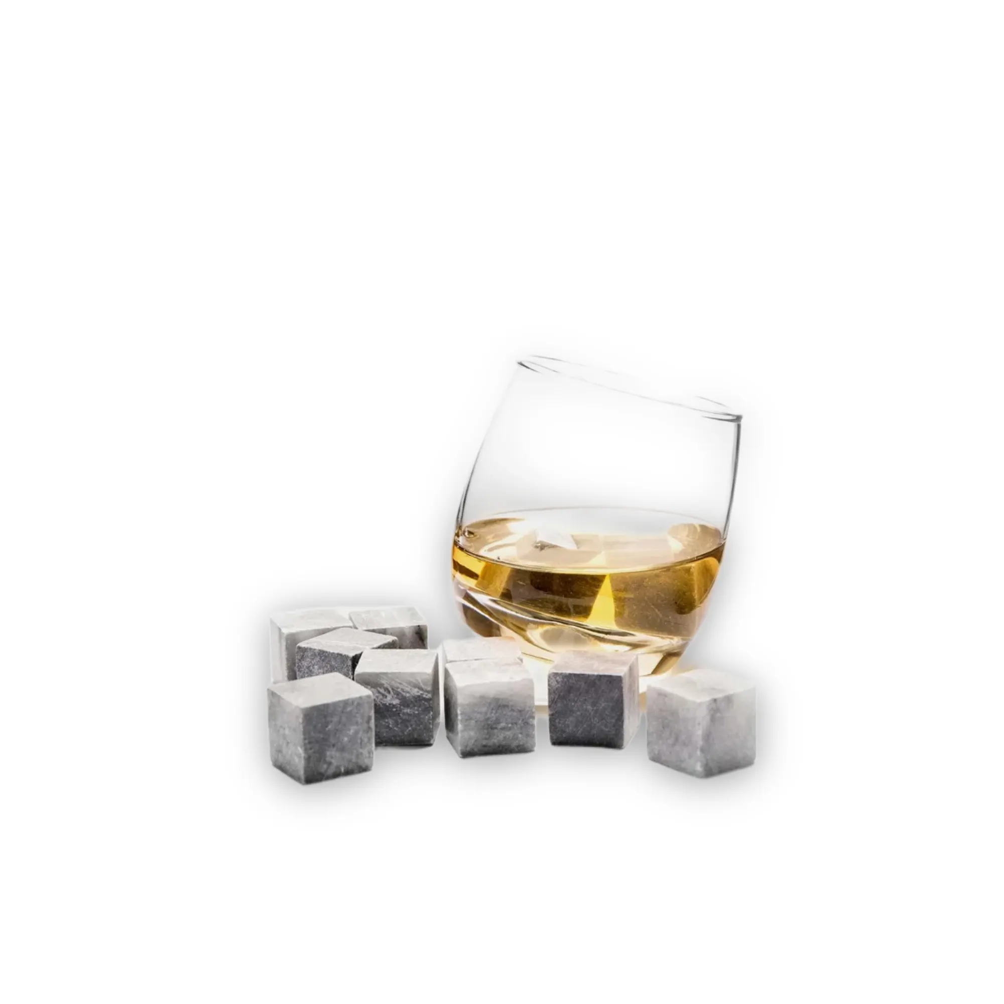 Chłodzące kamienie do whiskey WHISKEY 9szt szary