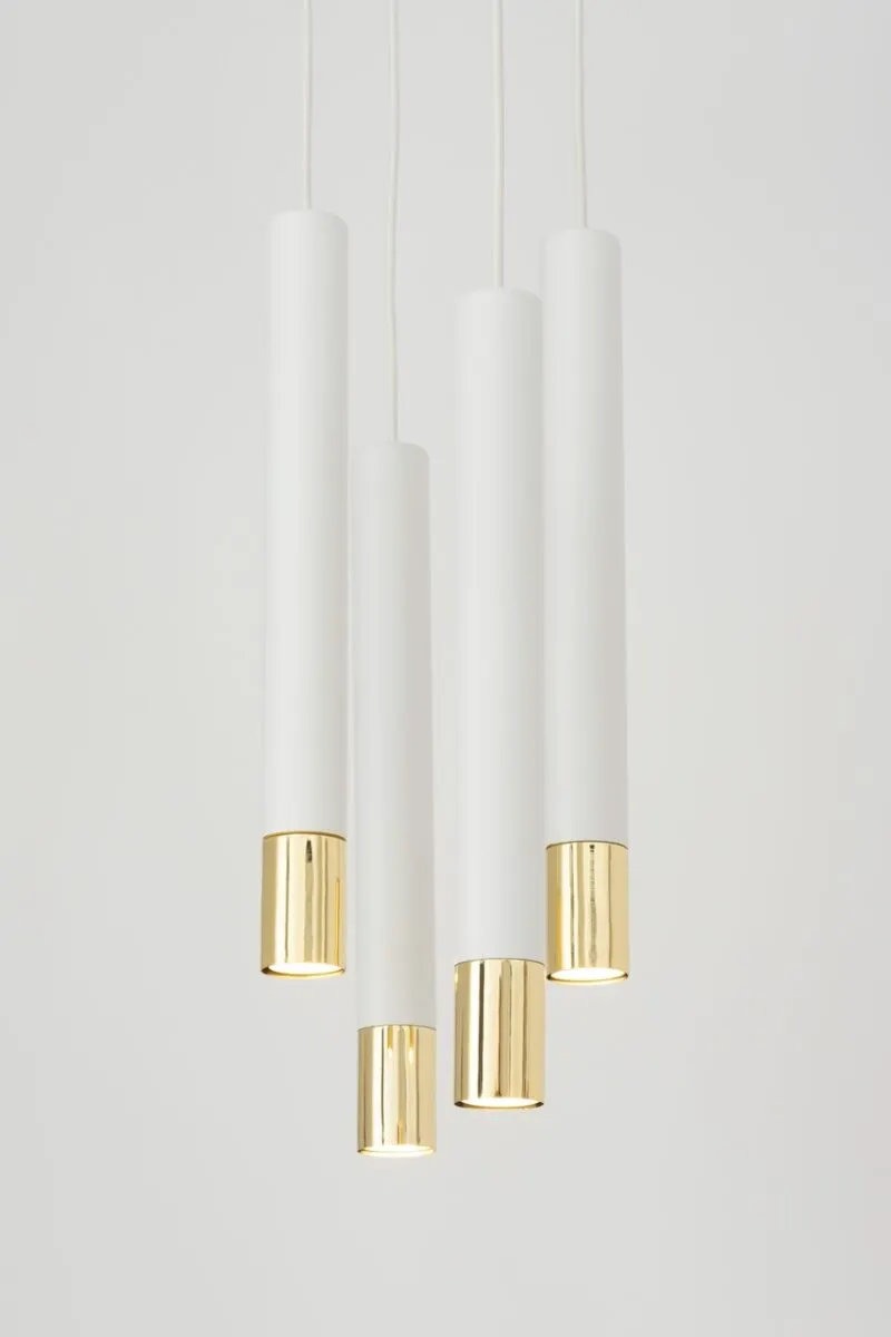 Lampa wisząca SOPEL GRAND 4 biało-złota - SI_33389