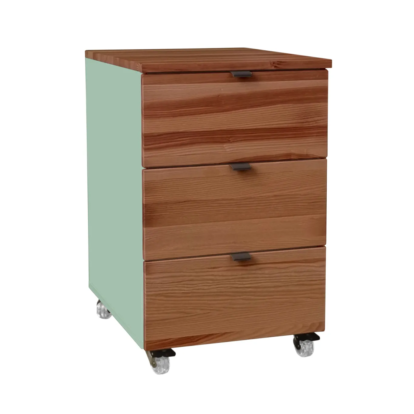 Kontenerek pod biurko z szufladami LUKA na kółkach 41x50 szałwiowy/kolor dębu Szuflada, Meble, Szafka, Skrzynka pocztowa