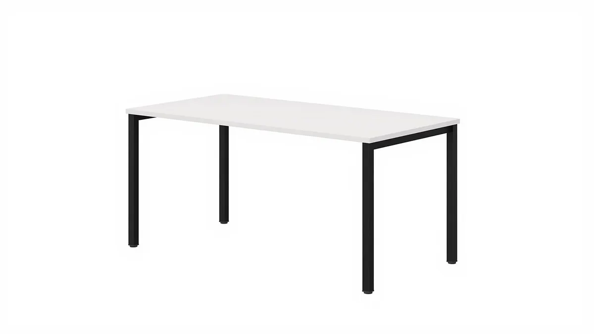 Biurko OP-LITE K II z regulacją wysokości białe czarne 180x80x74(78)cm