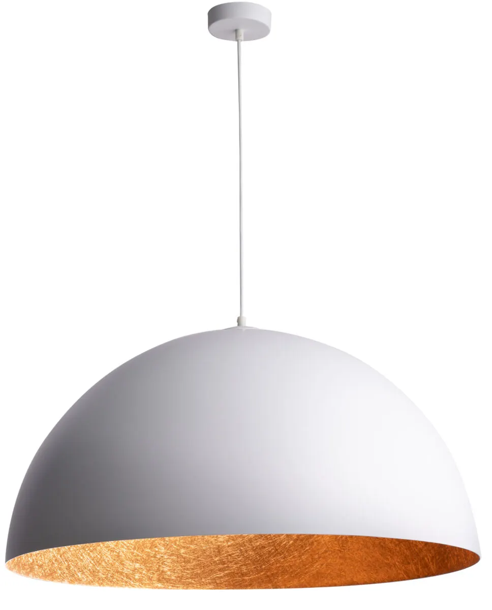 Lampa wisząca SFERA 90 biało-miedziana