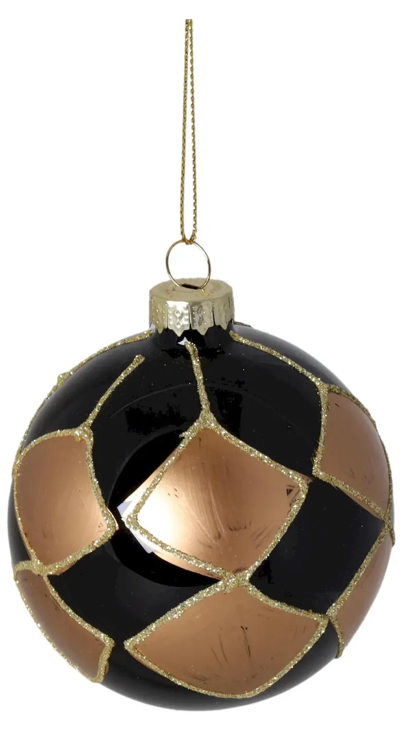Bombka szklana 12 sztuk ZŁOTO-CZARNA DISPLAY 3451
