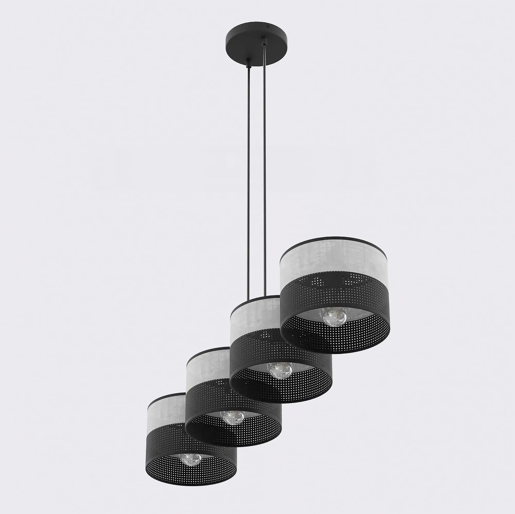 lampa wisząca, kinkiet, metal, czarna, przegrody perforowane