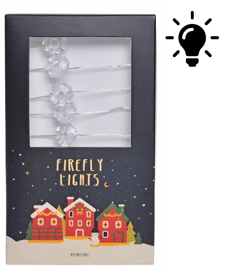 Łańcuch choinkowy LEDOWY z dużymi diamencikami 3461