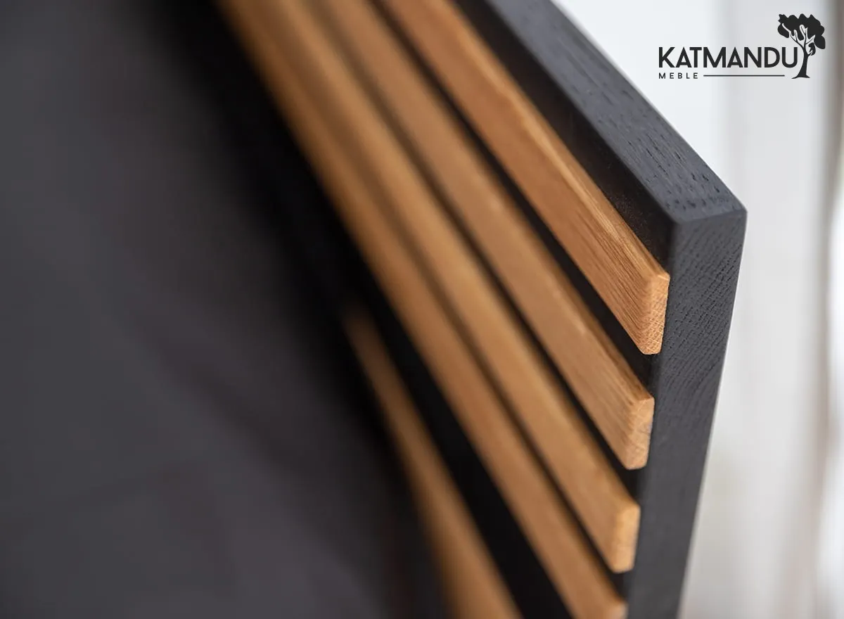 Łóżko dębowe z zagłówkiem RAVELLO 140x200 cm Drewno dębowe olejowane - ZIRAV140X200