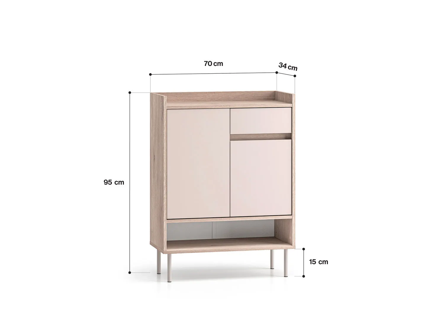 Szafka na buty z szufladą VOCO 70x95 dąb cremona/kaszmir - 1VOCO03-001