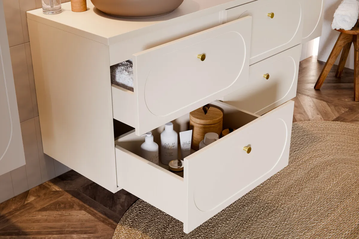 Szafka pod umywalkę 80cm 2 szuflady DONNA SAND beżowa - DONNA_SAND_82-80-46-2S