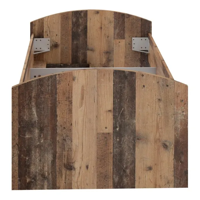 Łóżko z szufladami i wnęką CLIF 90X200 -old wood vintage, beton - WNL09-C943